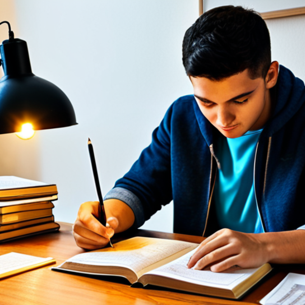 **

A diligent student, fully clothed in casual attire, studying SCM textbooks at a wooden desk, surrounded by notes and diagrams, illuminated by a warm lamp, in a cozy study room, safe for work, appropriate content, professional, perfect anatomy, correct proportions, well-formed hands, family-friendly.

**