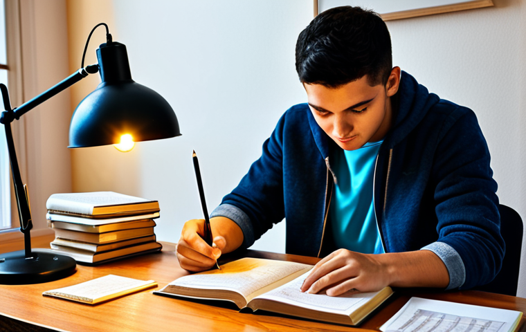 **

A diligent student, fully clothed in casual attire, studying SCM textbooks at a wooden desk, surrounded by notes and diagrams, illuminated by a warm lamp, in a cozy study room, safe for work, appropriate content, professional, perfect anatomy, correct proportions, well-formed hands, family-friendly.

**