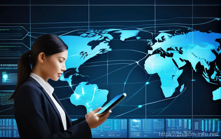 SCM 실무에서의 협업 기술 - **Prompt:** A group of five diverse business professionals (male and female, various ethnicities) fr...