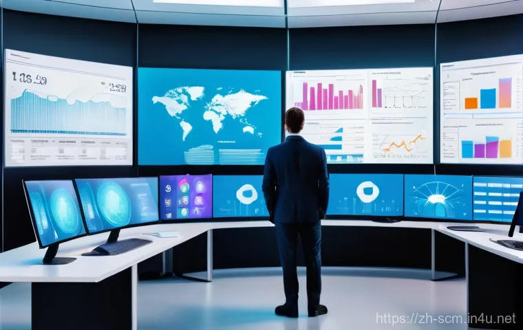 공급망관리와 기술 혁신의 연결 - **AI-Powered Demand Forecasting Hub**
    A futuristic, brightly lit control center or advanced offi...
