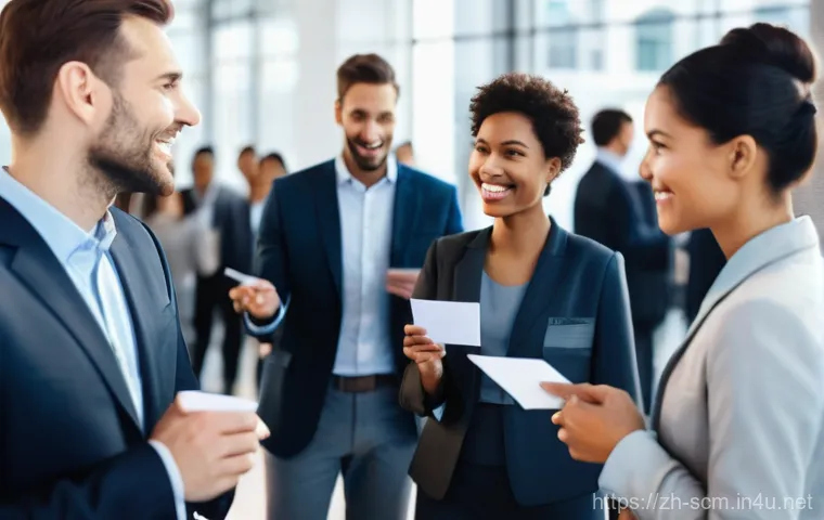 SCM 전문가 네트워킹 팁 - **Prompt:** A dynamic scene depicting diverse supply chain management professionals from various bac...