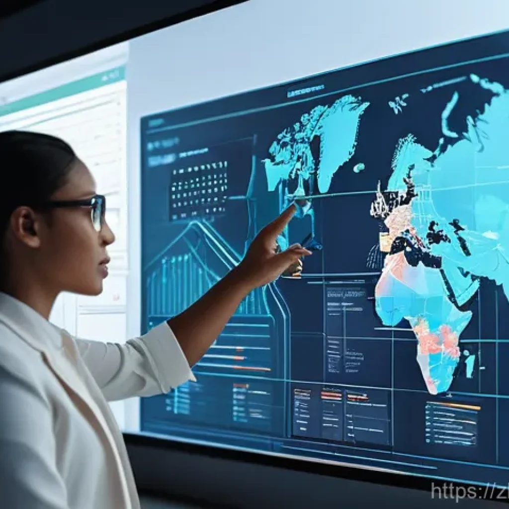공급망관리와 비용 최적화 도구 - **Prompt for Data Visualization:**
    "A bright, modern office control room with large, interactive...