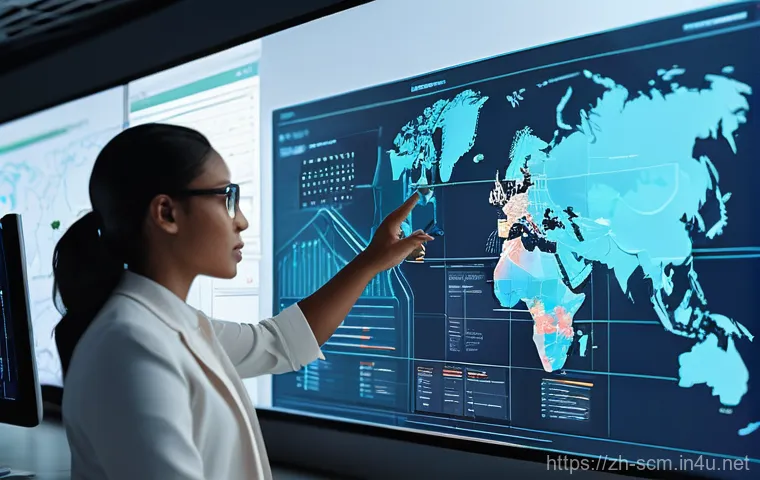 공급망관리와 비용 최적화 도구 - **Prompt for Data Visualization:**
    "A bright, modern office control room with large, interactive...