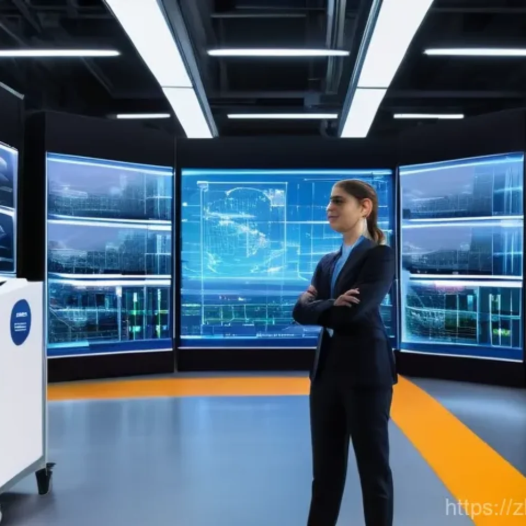 SCM 전문가가 되는 길 - A vibrant, dynamic, and futuristic global supply chain scene. In the foreground, a confident and pro...