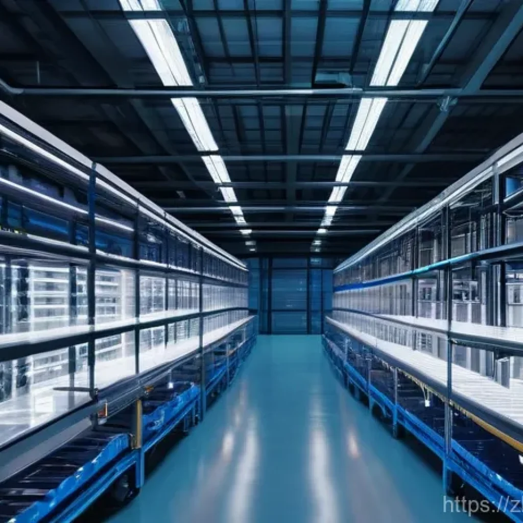 공급망관리 업무 사례 공유 - **Prompt 1: AI-Powered Smart Warehouse of the Future**
    A highly detailed, wide-angle shot of a f...