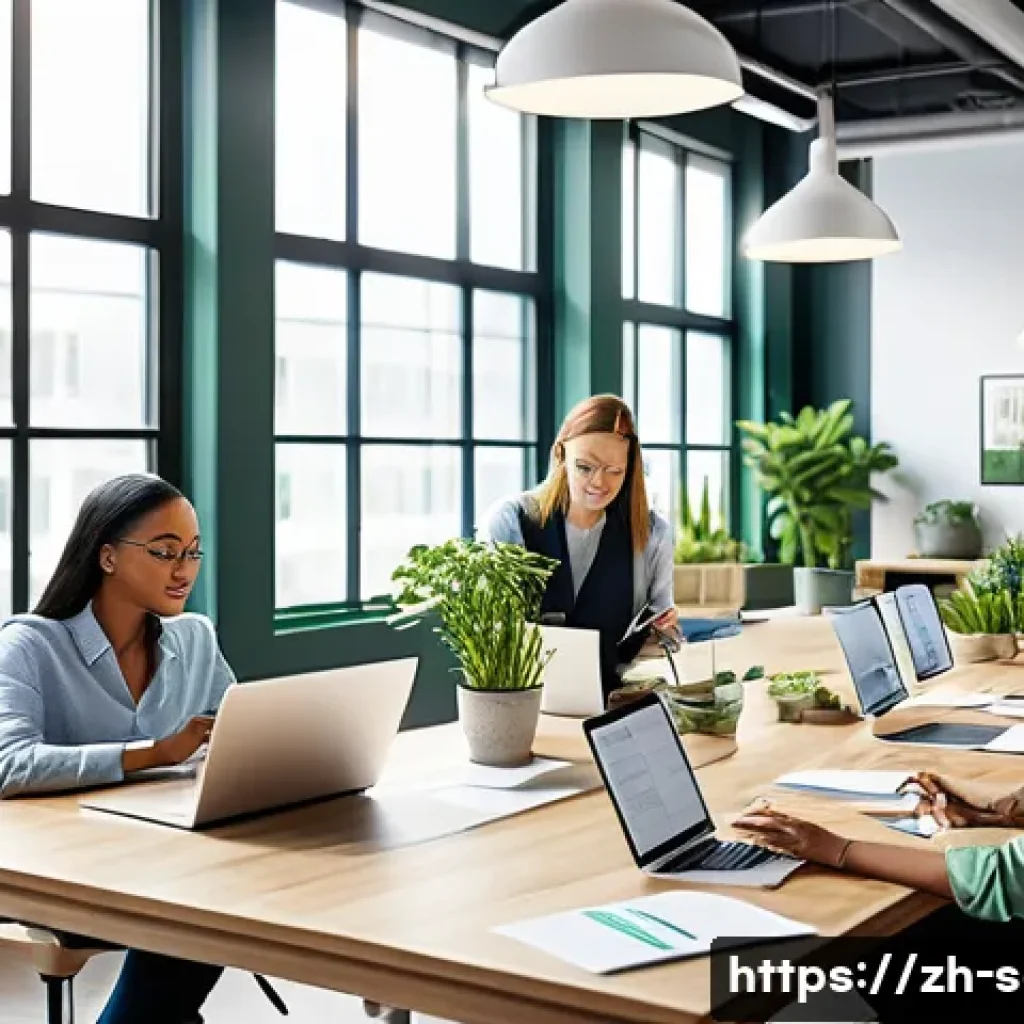 공급망관리 실무에서의 스트레스 관리 - A modern office environment showing a diverse team of professionals engaged in a focused meeting aro...