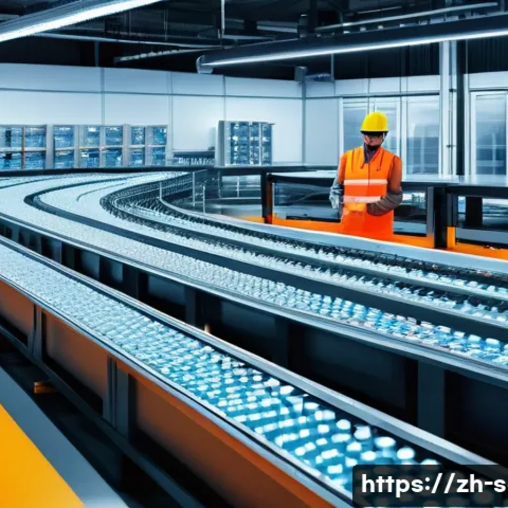 공급망관리와 고객 데이터 분석 - A futuristic warehouse interior showcasing an advanced automated picking system in action, with slee...