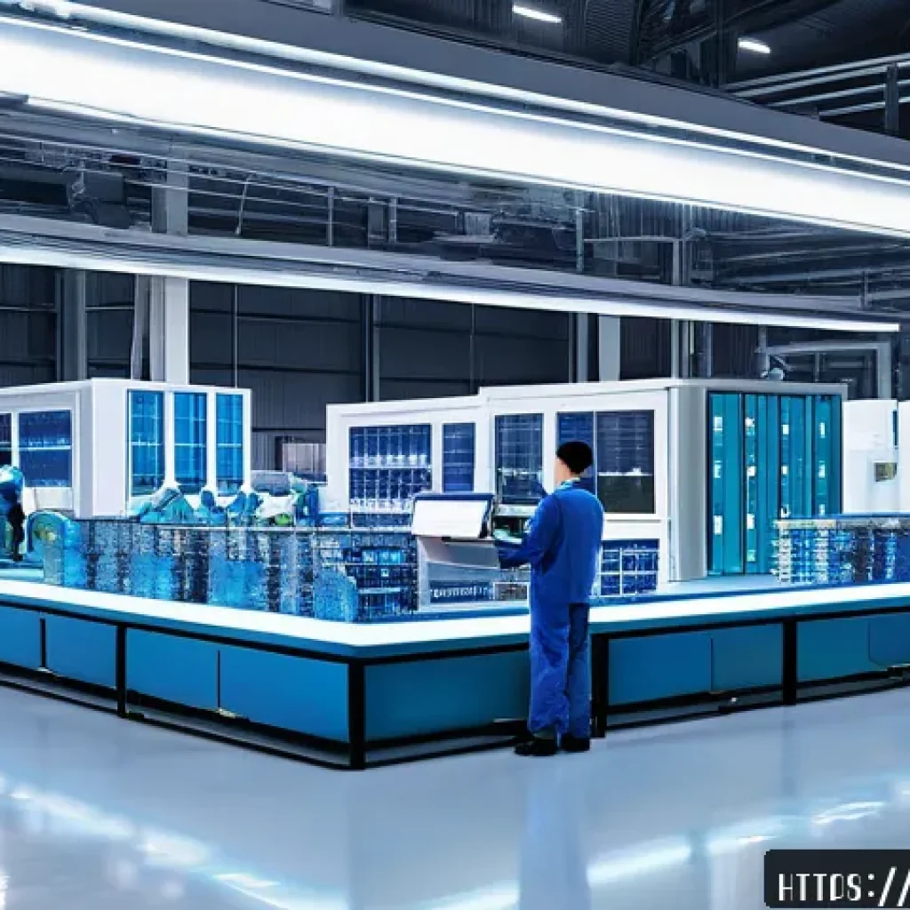 공급망관리 관련 컨퍼런스와 이벤트 - A high-tech futuristic warehouse interior showcasing advanced automation and robotics in action, wit...