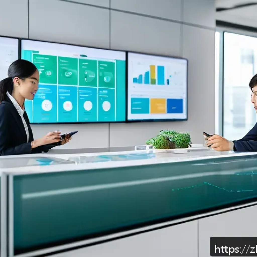 공급망관리 취업 성공 팁 - A modern, sleek office environment showing a diverse group of young Chinese professionals collaborat...