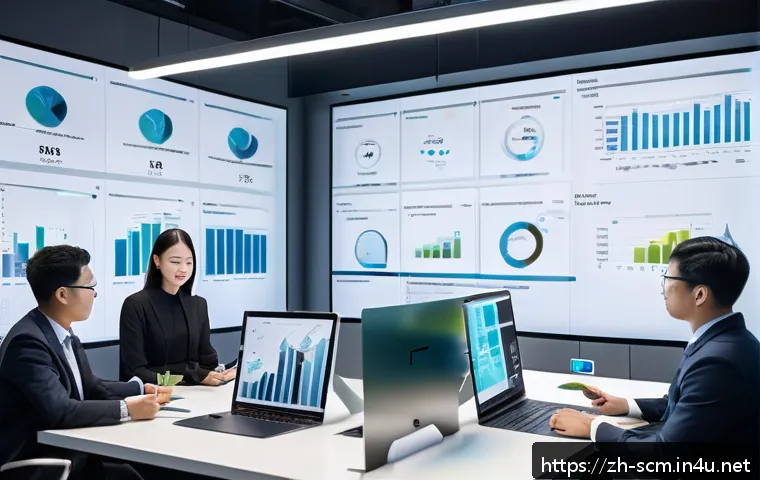 공급망관리 리더십 개발 방법 - A modern supply chain management office scene showing a diverse team of professionals collaborating ...