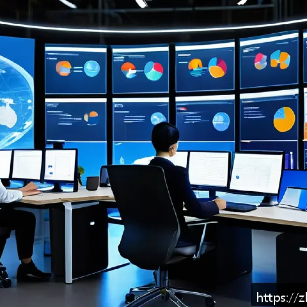 SCM 자격증의 취득 전략과 노하우 - A modern office scene showing a diverse team of professionals collaboratively analyzing a digital su...
