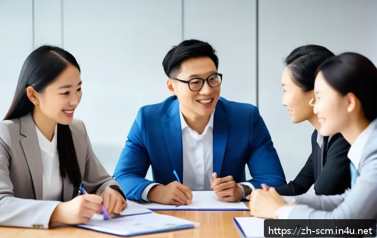SCM에서의 문화적 차이 관리 - A diverse multicultural business team in a modern office setting, engaged in a lively cross-cultural...