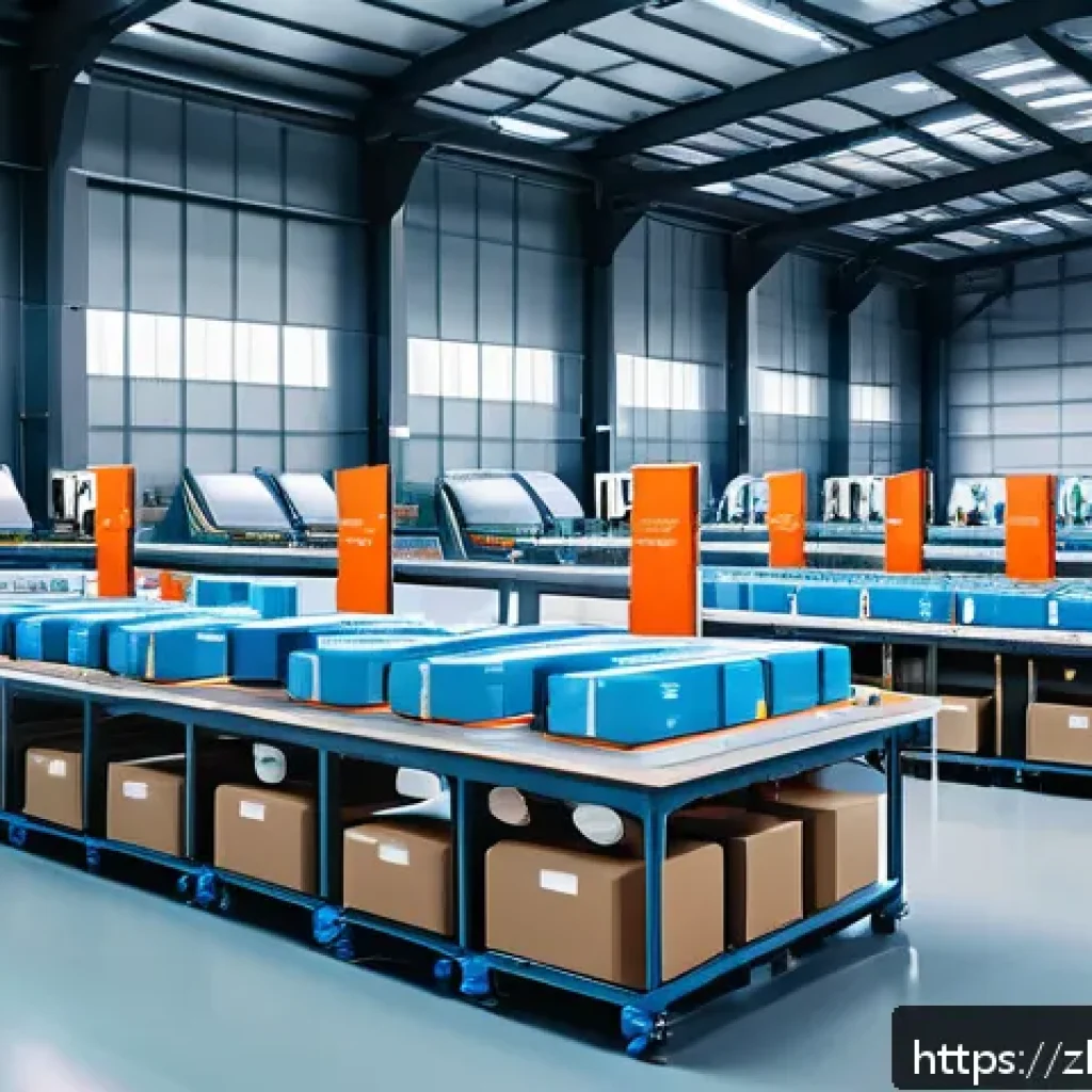 SCM 자격증 시험에 필요한 기본 정보 - A modern warehouse interior with advanced automated robotic arms sorting packages on conveyor belts,...