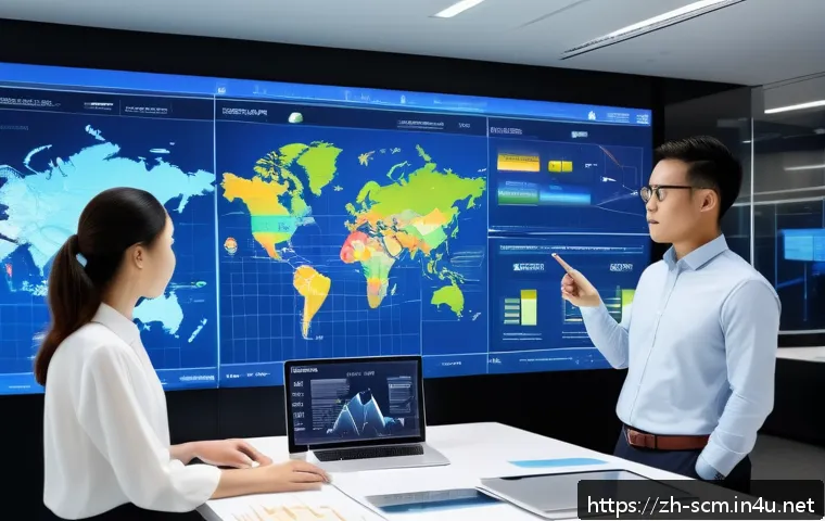공급망관리와 Lean Six Sigma - A modern corporate office setting showing a diverse team of professionals collaborating intensely ar...