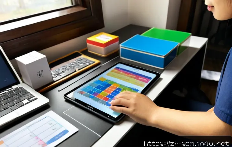 SCM 자격증의 학습 효율화 방법 - Photorealistic bright home study desk for efficient supply chain certification preparation, focused ...
