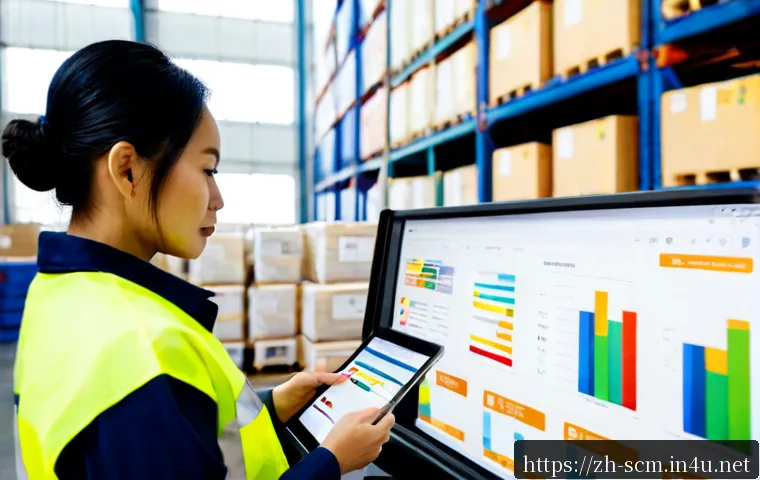공급망관리와 예산 관리 팁 - Photorealistic supply chain management scene in a bright modern warehouse office, diverse logistics ...
